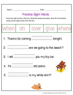 trace and write the sight words first grade english worksheets