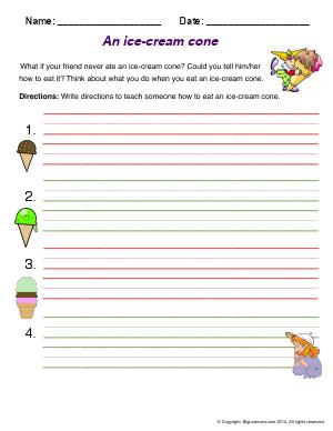 Preview image for worksheet with title An Ice-Cream Cone