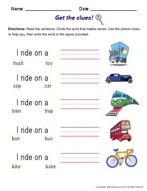 Preview image for worksheet with title Get the clues!