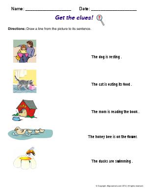 Preview image for worksheet with title Get the clues!