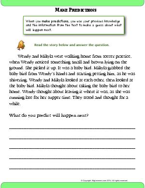 Preview image for worksheet with title Make Predictions