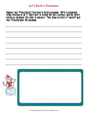 Preview image for worksheet with title Let's Build a Snowman!