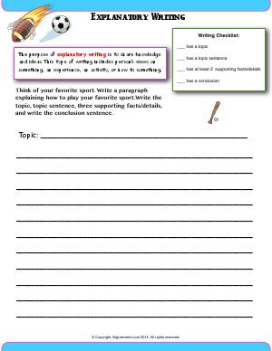 Preview image for worksheet with title Explanatory Writing