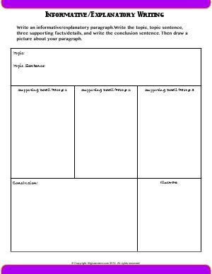 Preview image for worksheet with title Informative/Explanatory Writing