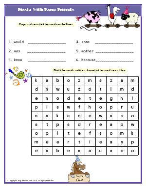 Preview image for worksheet with title Fiesta With Farm Friends