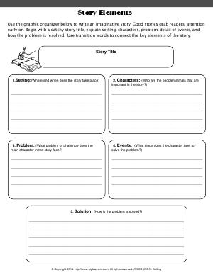 Preview image for worksheet with title Story Elements
