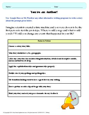 Preview image for worksheet with title You are an Author!