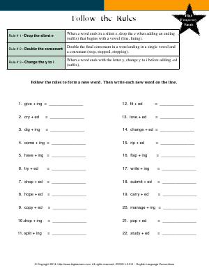 Preview image for worksheet with title Follow the Rules