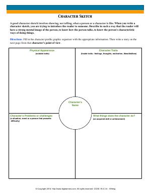 Preview image for worksheet with title Character Sketch