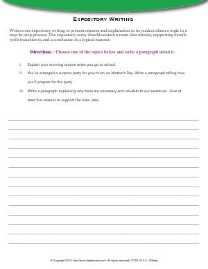 grade 4 writing worksheet