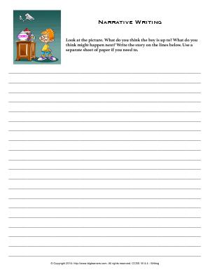 Preview image for worksheet with title Narrative Writing
