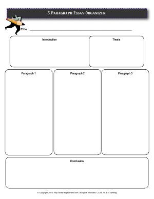 Preview image for worksheet with title 5 Paragraph Essay Organizer