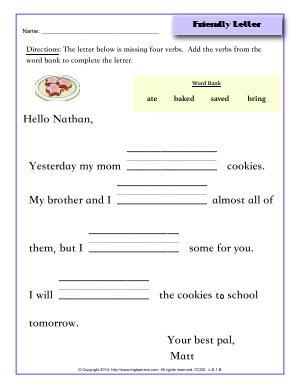Preview image for worksheet with title Friendly Letter
