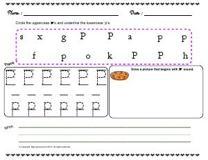 Preview image for worksheet with title Letter 'Pp'