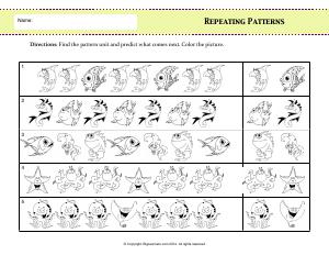 Preview image for worksheet with title Repeating Patterns