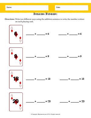 Preview image for worksheet with title Building Numbers