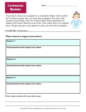 Preview image for worksheet with title Community Helpers