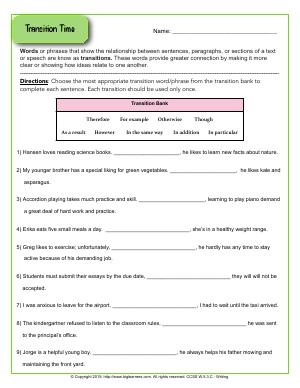 W.5.3.C | Fifth Grade English Worksheets | Biglearners