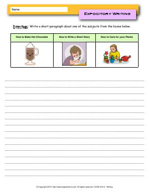 Preview image for worksheet with title Expository Writing