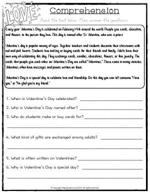 Preview image for worksheet with title Comprehension