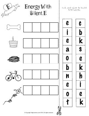 Preview image for worksheet with title Energy With Silent E
