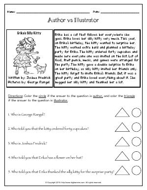 Preview image for worksheet with title Author vs Illustrator