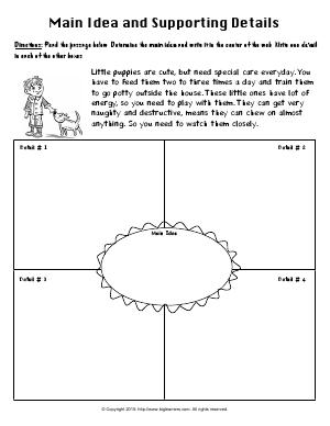 Preview image for worksheet with title Main Idea and Supporting Details