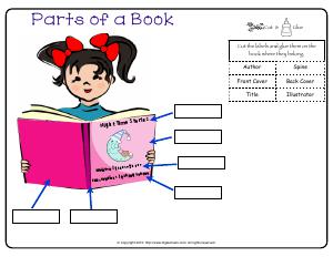 Preview image for worksheet with title Parts of a Book