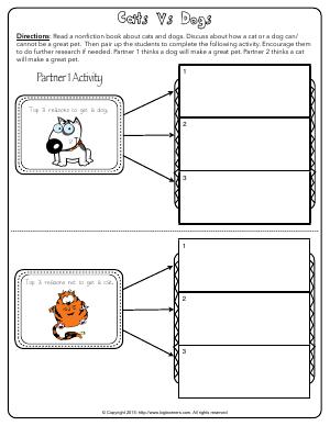 Preview image for worksheet with title Cats Vs Dogs