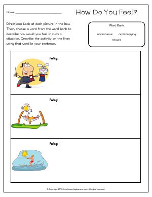 Preview image for worksheet with title How Do You Feel?