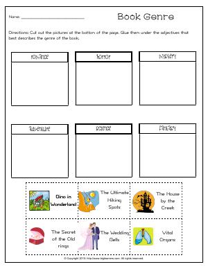 Preview image for worksheet with title Book Genre