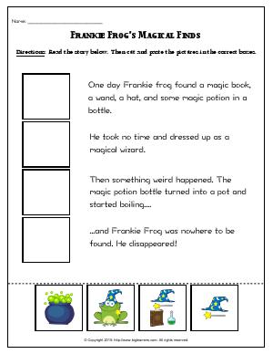 Preview image for worksheet with title Frankie Frog’s Magical Finds