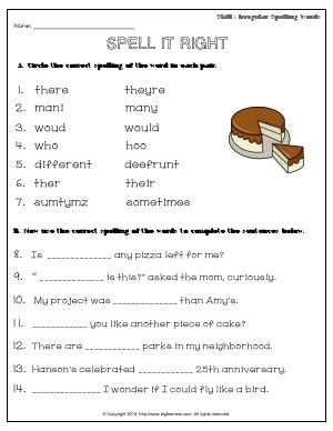 Preview image for worksheet with title Spell it Right