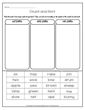 Preview image for worksheet with title Count and Sort