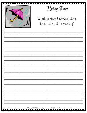 Preview image for worksheet with title Rainy Day