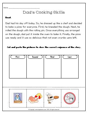 Preview image for worksheet with title Dad’s Cooking Skills