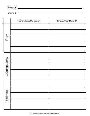 Preview image for worksheet with title Compare and Contrast Outline