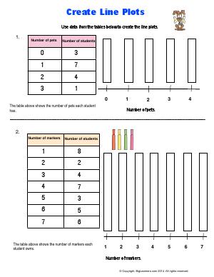 Preview image for worksheet with title Create Line Plots
