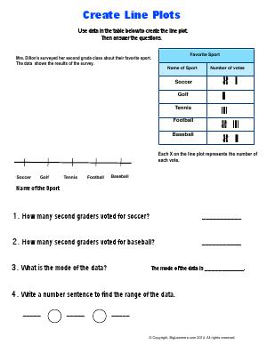 Preview image for worksheet with title Create Line Plots