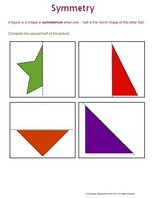 Preview image for worksheet with title Symmetry 2