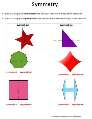 Preview image for worksheet with title Symmetry 1