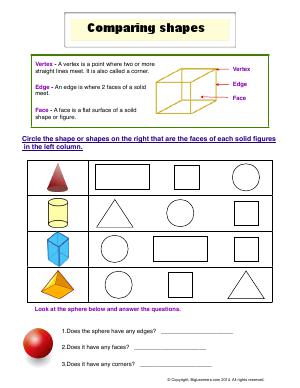Preview image for worksheet with title Comparing Shapes