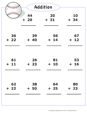 Preview image for worksheet with title Adding