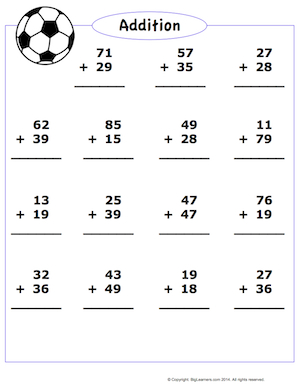 Preview image for worksheet with title Addition