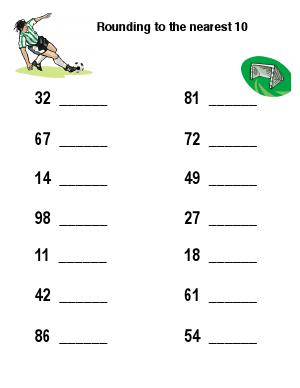 Preview image for worksheet with title Rounding to the nearest 10