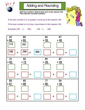 Preview image for worksheet with title Adding and Rounding