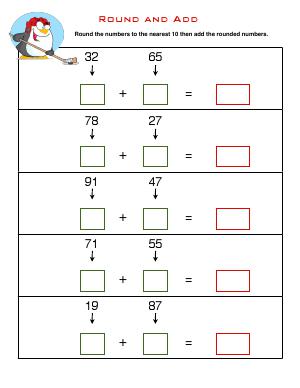 Preview image for worksheet with title Round and Add