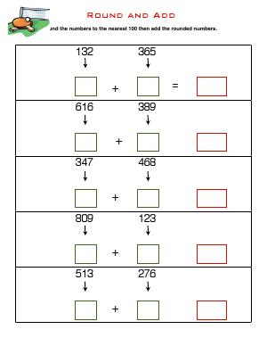 Preview image for worksheet with title Round and Add