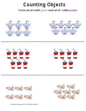 Preview image for worksheet with title Counting Objects