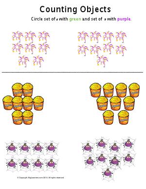 Preview image for worksheet with title Counting Objects